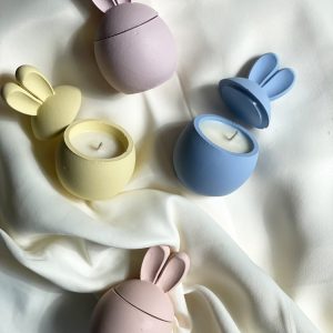 Colorful Easter Bunny Candles